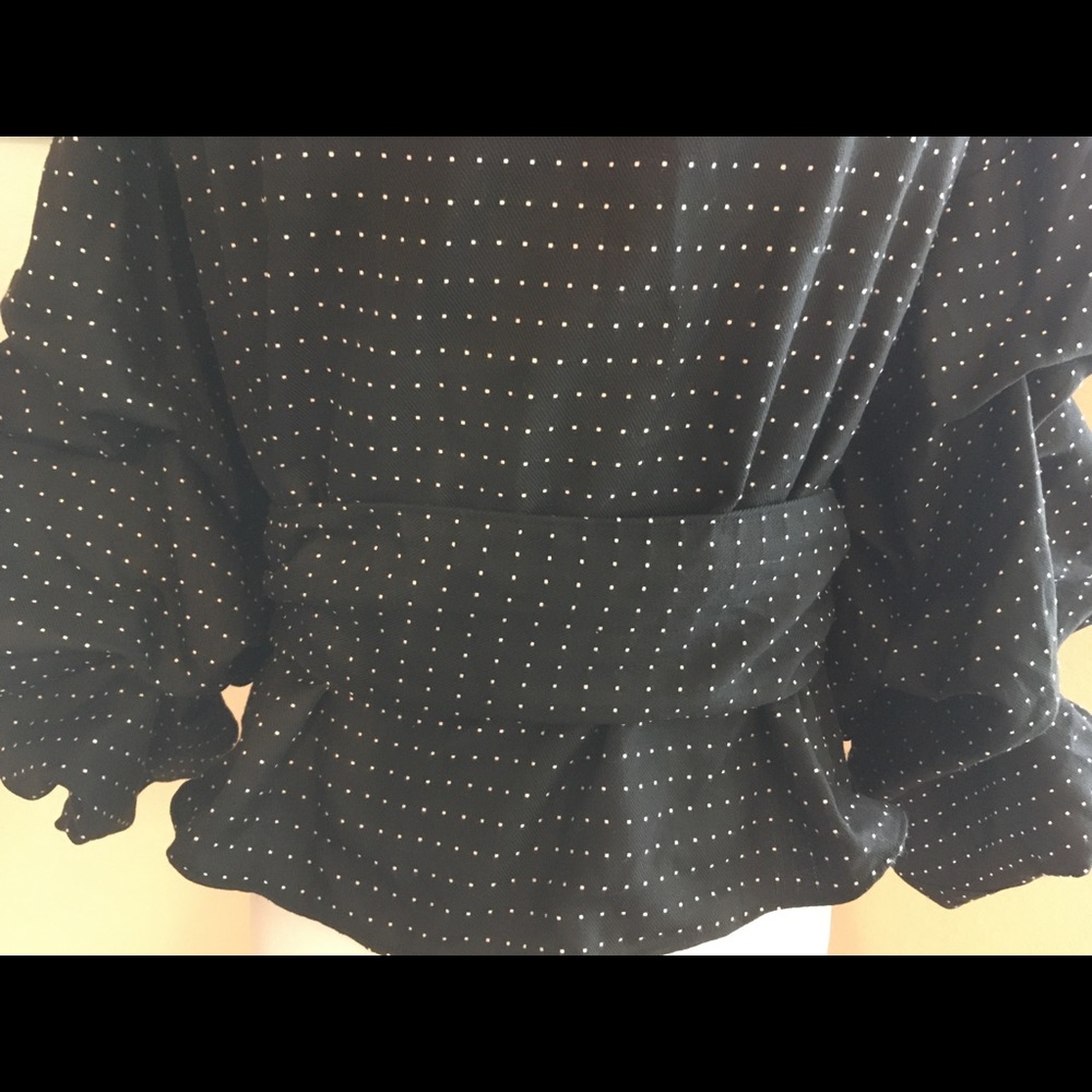 Do+Be Ruffled Sleeves Wrap Top - Picture 4 of 5